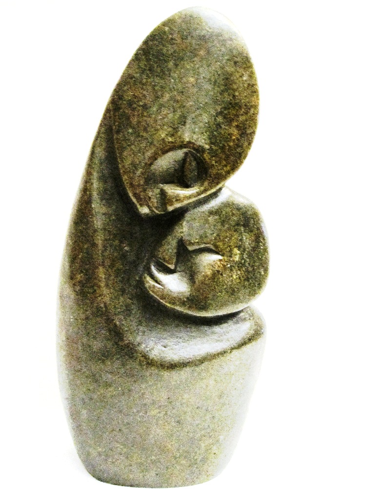 Zimbabwean Mother and Child Stone Carving